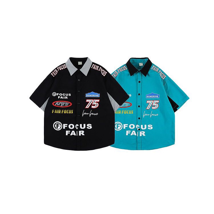 Áo Sơ Mi Tay Ngắn In Họa Tiết Phong Cách Hip Hop Âu Mỹ Cá Tính Cho Nam Và Nữ