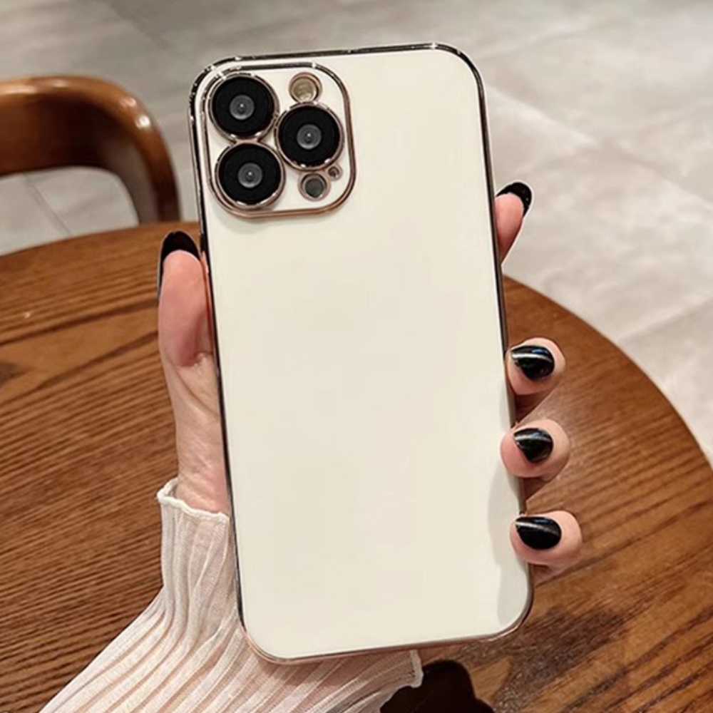 Ốp Điện Thoại TPU Mềm Khung Mạ Màu Trơn Sang Trọng Chống Dấu Vân Tay Chống Rơi Cho IPhone 11 Pro Max XR XS Max 7 8 Plus SE