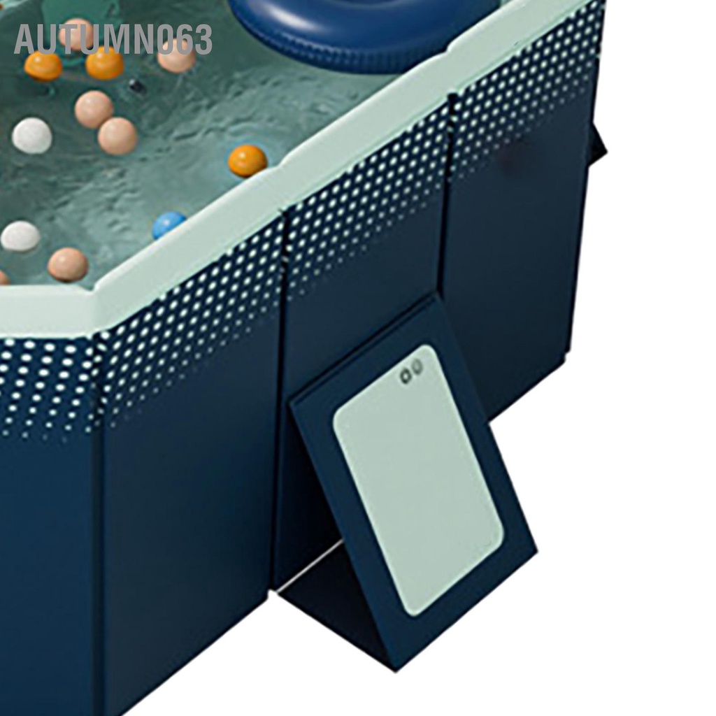 Autumn063 Bể bơi PVC dày hình chữ nhật có thể gập lại 1 6m dùng cho gia đình Màu xanh lam