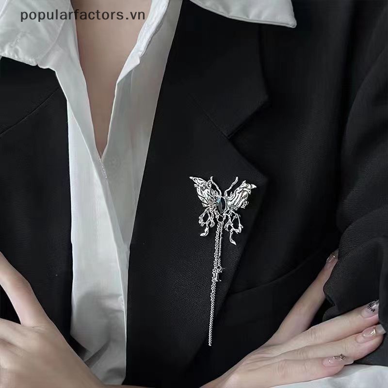 Bông Tai Hợp Kim Phối Dây Tua Rua Hình Bướm Thời Trang Cho Nữ