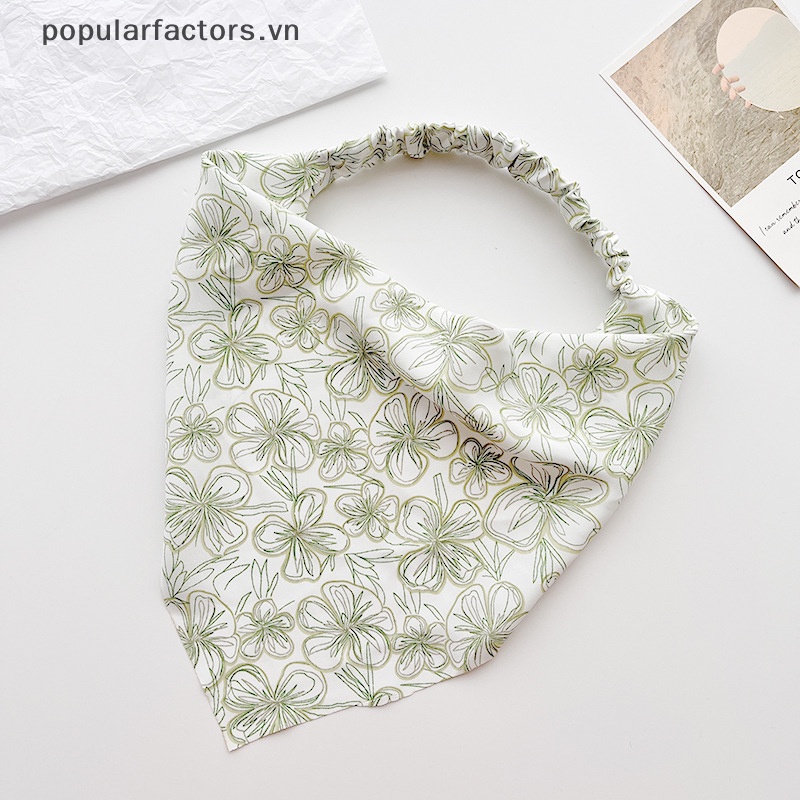 [Phổ Biến] Khăn Trùm Đầu Co Giãn In Hoa Tam Giác Phong Cách Đồng Quê Cho Nữ