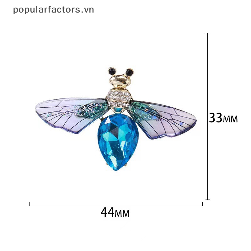 Ghim Cài Áo Hình Con Ong Đính Đá Pha Lê Nhiều Màu Thời Trang Cho Nữ