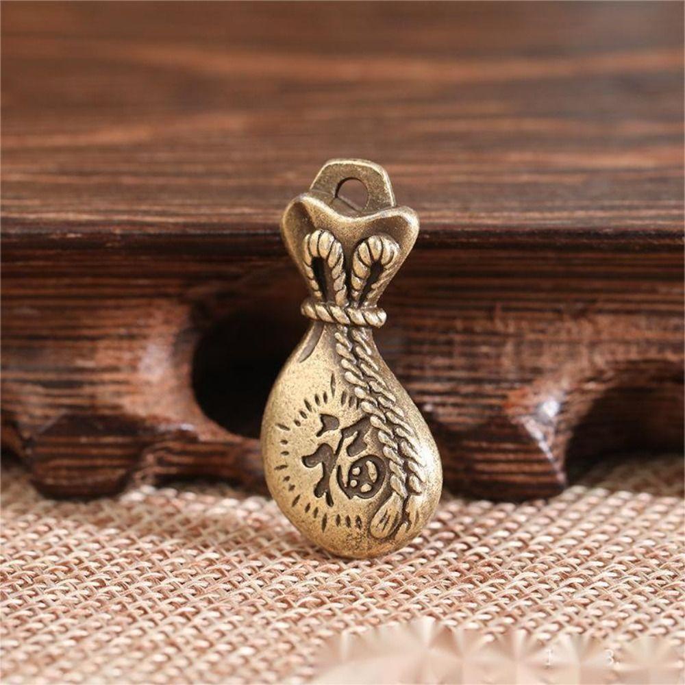 YIYU Túi Tiền May Mắn Bằng Hợp Kim Đồng Thau Hai Mặt Để Bàn