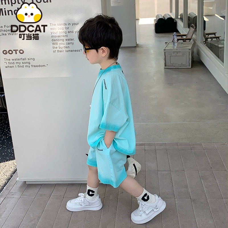 Áo Thun Tay Ngắn Dáng Rộng Phong Cách Phương Tây Thời Trang Mùa Hè Cho Bé Trai