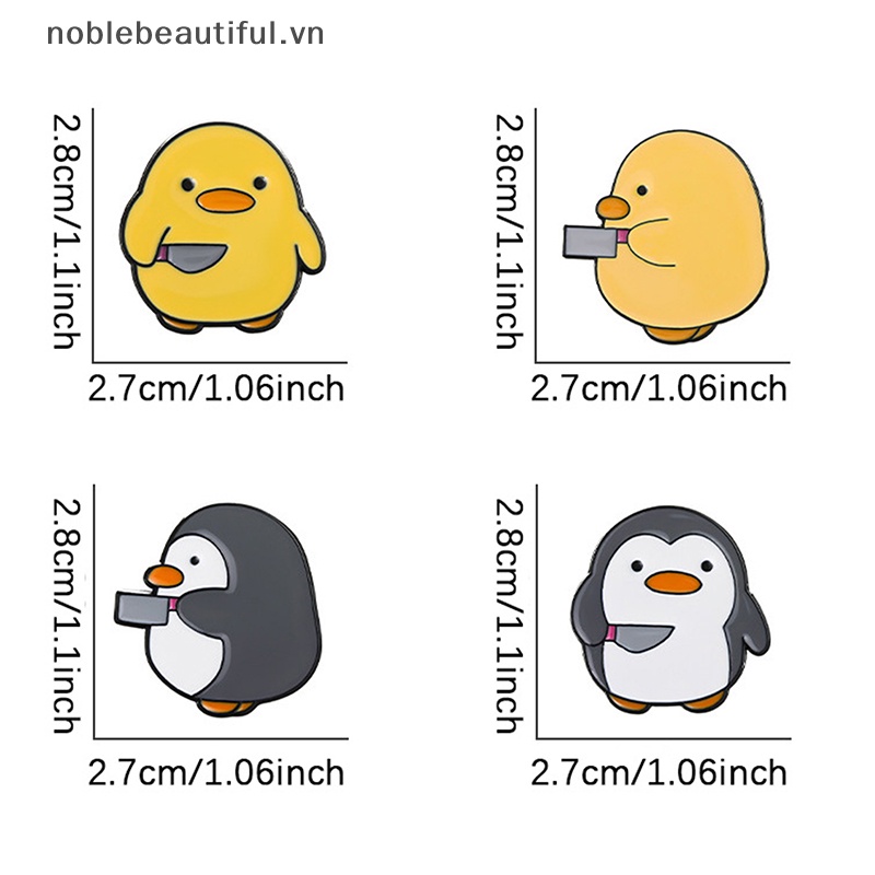 [noblebeautiful] Ghim Cài Áo Hoạt Hình Chim Cánh Cụt Nhỏ Nhắn Tráng Men Cutie Killer Quà Tặng Cho Bạn Bè Trẻ Em [VN]