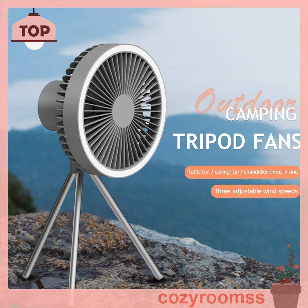 Quạt Cắm Trại 3 Tốc Độ 4000mAh / 10000mAh Có Thể Sạc Lại Bằng Cổng USB