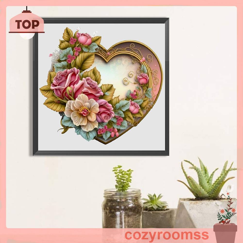 Tranh Đính Đá Kim Cương Toàn Bộ 5D DIY Hình Vẽ Hoa Trang Trí Nhà Cửa