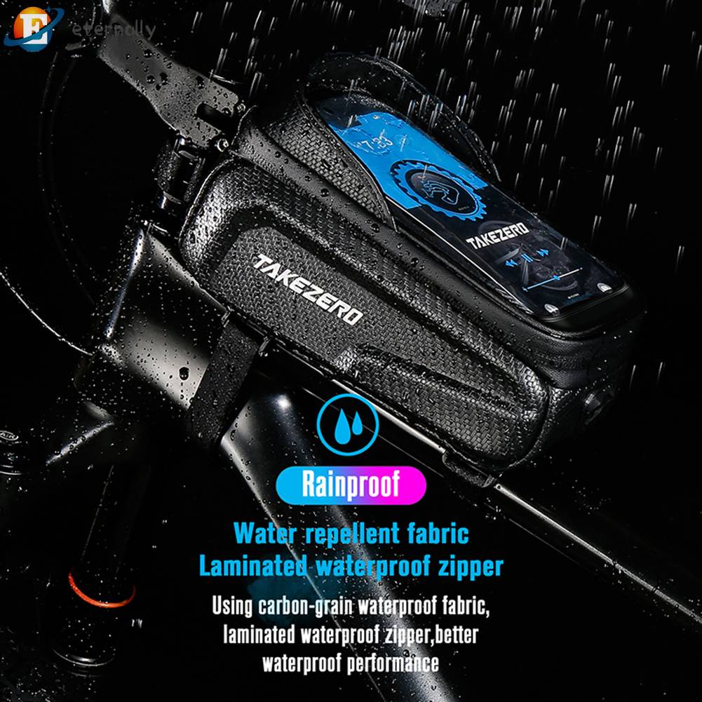 Túi Cứng Chống Mưa Có Khóa Kéo Đôi Vỏ Cứng Bảo Vệ Màn Hình Cảm Ứng Cho Xe Đạp