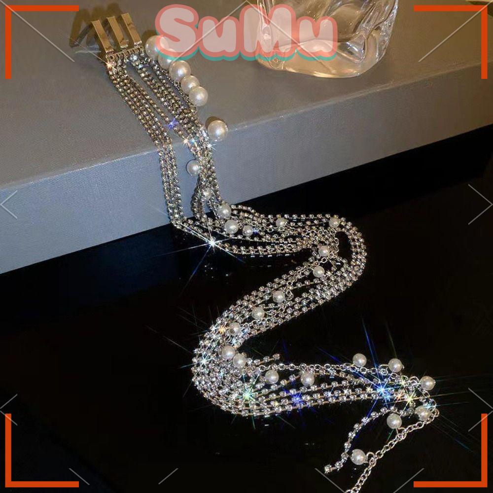 SUMU Lược Cài Tóc Đính Đá Thời Trang Dành Cho Nữ