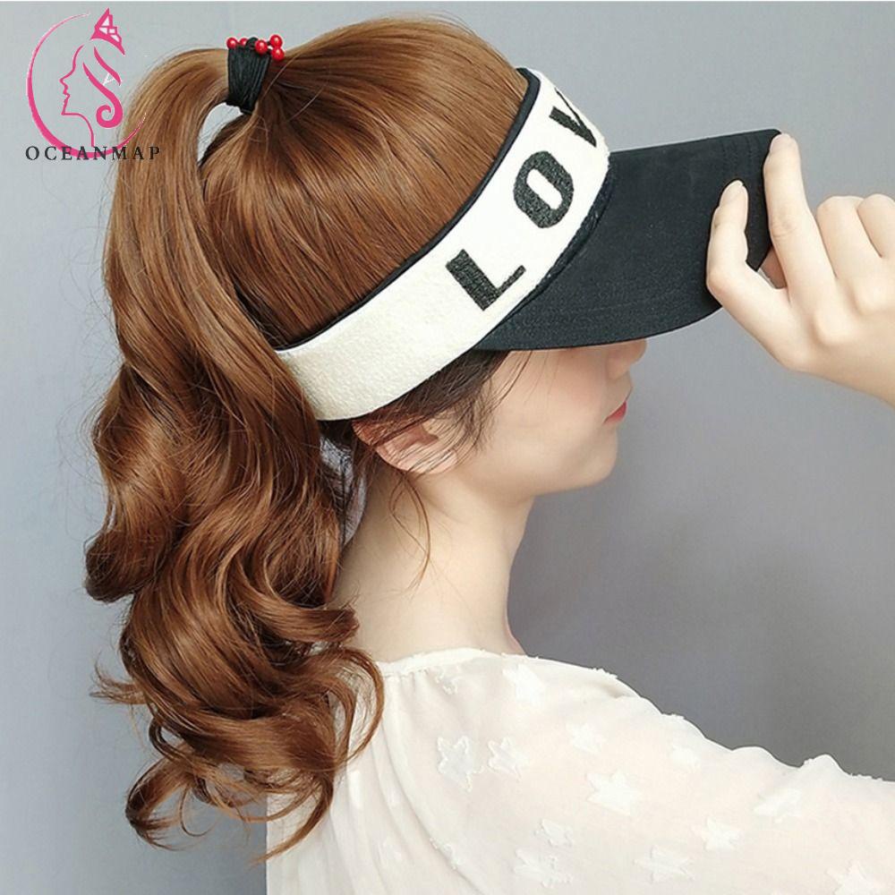 Nón Lưỡi Trai Kèm Tóc Giả Màu Đen Dễ Sử Dụng Chống Nhiệt Thời Trang Cho Nữ