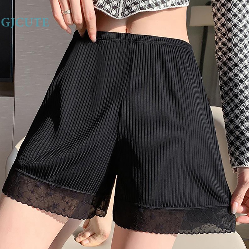 Quần Short Bảo Hộ An Toàn Bằng Lụa Phối Ren Gợi Cảm Cho Nữ WTD