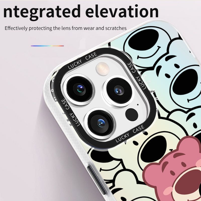 Ốp Điện Thoại IMD Màu Laser Họa Tiết Gấu Hồng Dễ Thương Cho iPhonexr12678plusins1314 N6KH