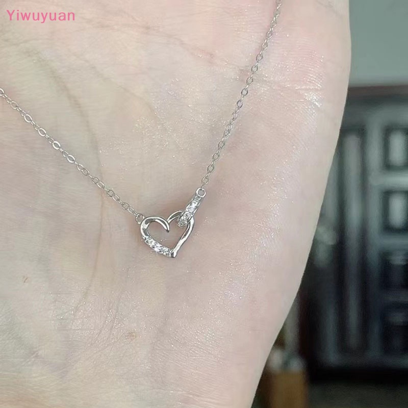 Vòng cổ Mặt Trái Tim Đính Đá Lấp Lánh Phong Cách Hàn Quốc Mới