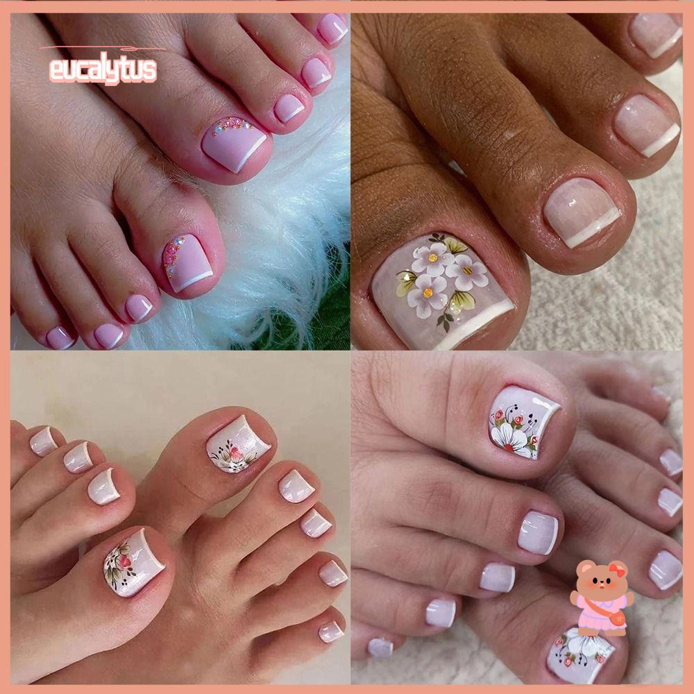 EUTUS Bộ 24 Móng Chân Giả Che Phủ Toàn Diện Thời Trang Xuân Hè