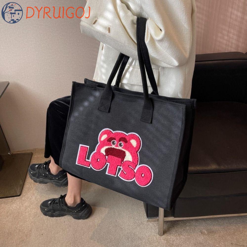 Túi Canvas Đeo Chéo Đa Năng In Họa Tiết Hoạt Hình Gấu Dâu Tây Phong Cách Cổ Điển Thời Trang Cho Nữ