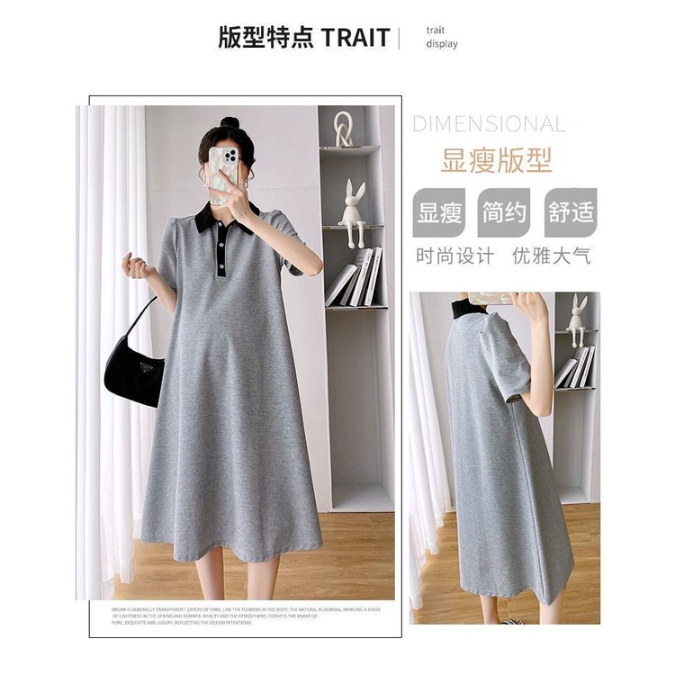 YHTN váy bầu bigsize Thời trang xinh dễ thương váy bầu mùa hè đầm bầu