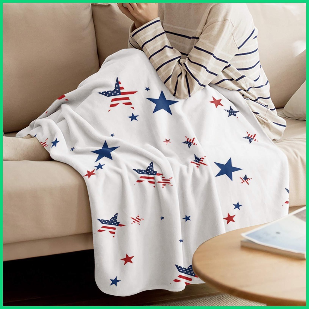 Chăn Họa Tiết Lá Cờ Mỹ 4th of July Thoáng Khí Chất Lượng Cao