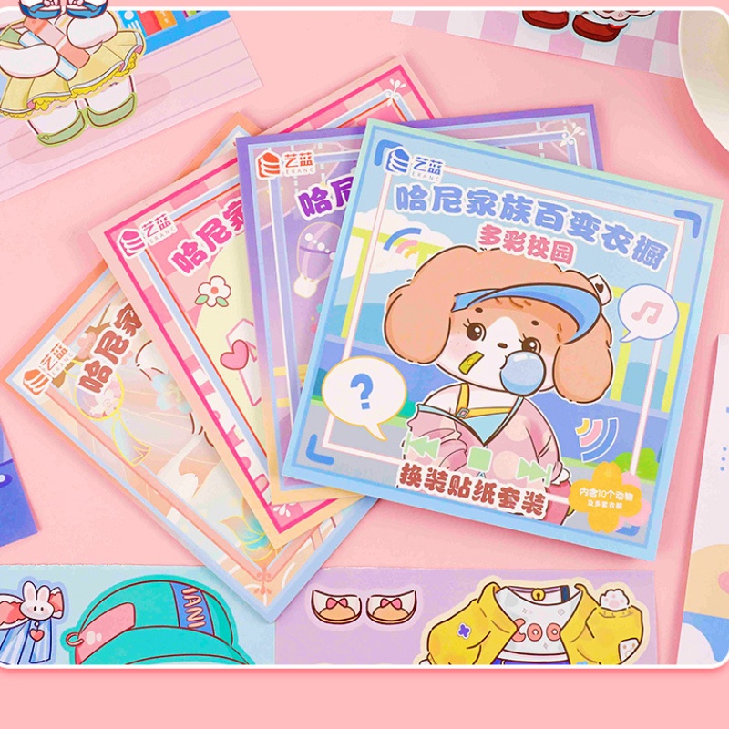 Sticker Dán Thay Thế Sách Họa Tiết Thỏ Hoạt Hình Dễ Thương Cho Trẻ Em