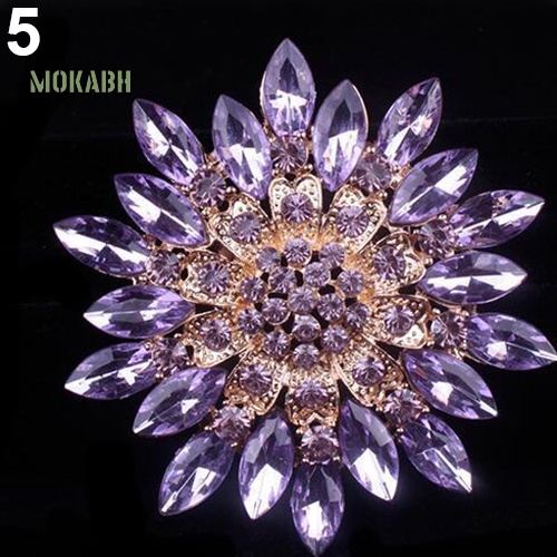 [Mok Abh] Trâm Cài Áo Hình Bông Hoa Có Đính Đá Hợp Thời Trang