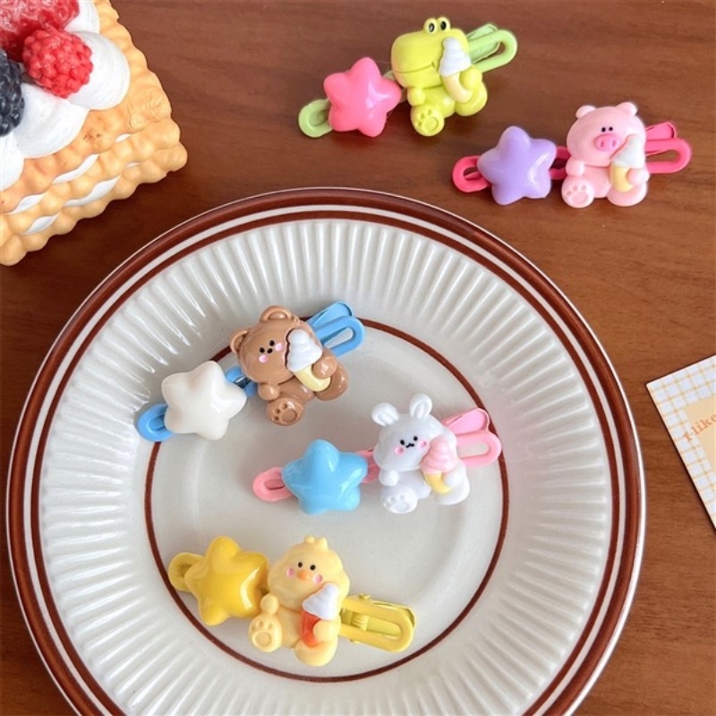 kẹp tóc mái kẹp tóc cho bé kẹp kẹp tóc cute phụ kiện tóc kẹp tóc hàn quốc kẹp tóc kẹp mỏ vịt kẹp tóc nhỏ kẹp tóc cho bé gái Kẹp Tóc Hình Ngôi Sao / Chú Thỏ / Gấu Dễ Thương Thời Trang Mùa Hè Cho Bé Gái
