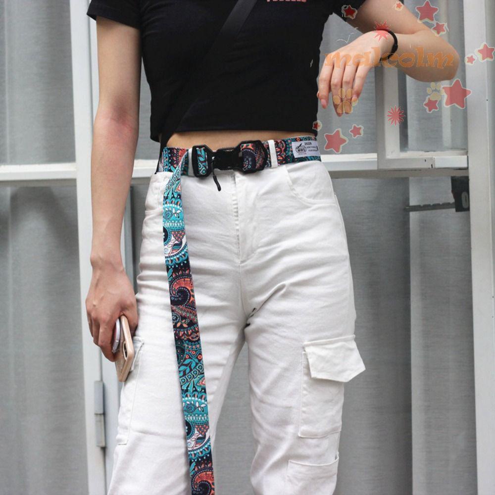 MALCOLM Thắt Lưng Polyester Khóa Nam Châm Đa Năng Phong Cách Hip Hop Cho Nam