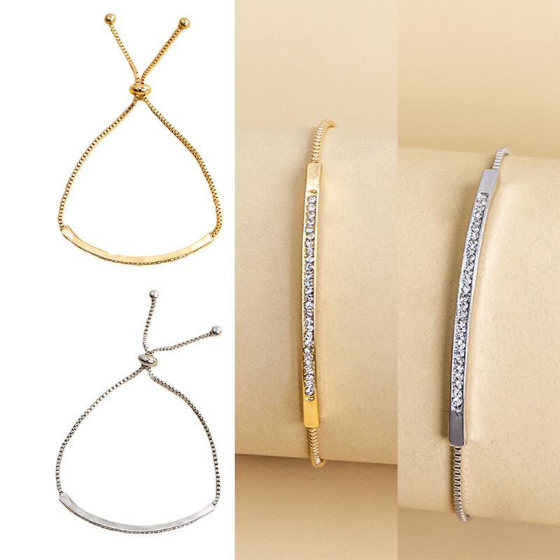 Vòng Tay Hợp Kim Đính Đá Có Thể Điều Chỉnh Kích Thước YGT Dành Cho Cặp Đôi