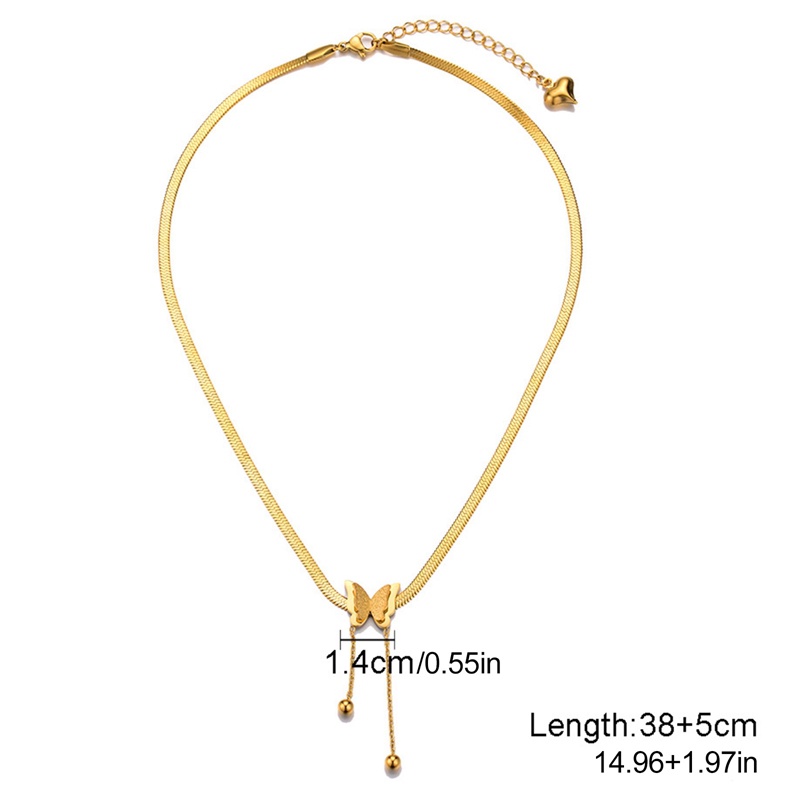 Ygt Vòng cổ Choker Mặt Hình Bướm Lưỡi Thép Không Gỉ Phong Cách Vintage Cho Nữ