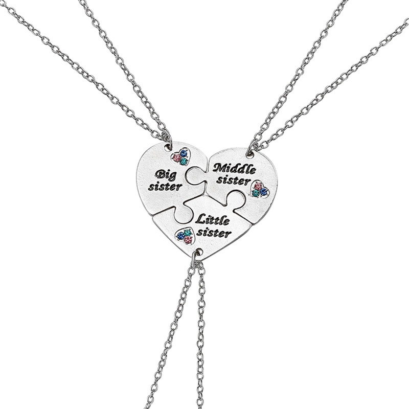 Ygt Set 3 Vòng Cổ Hình Học Ghép Hình Trái Tim Từ Tính Thời Trang Cho Bé