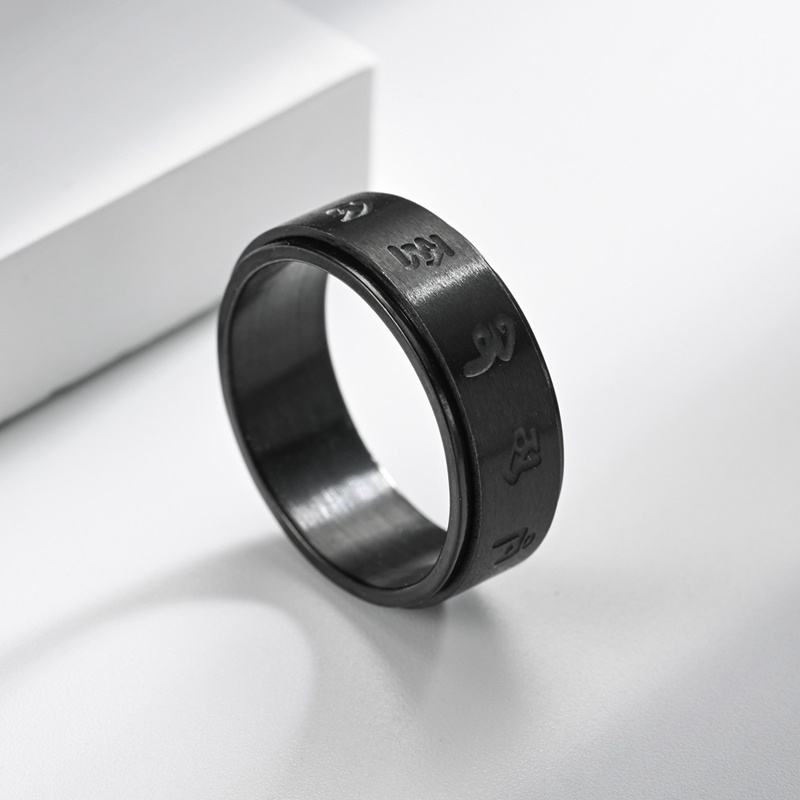 Ygt Nhẫn Xoay Sáu Cánh Bằng Thép Không Gỉ Rộng 8mm Chống Áp Lực Thích Hợp Làm Quà Tặng Tiệc Tùng Cho Nam