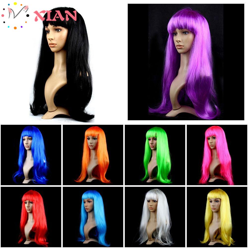 XIANTIN Bộ Tóc Giả Dài Kiểu Xoăn Dày Chịu Nhiệt Độ Cao Thời Trang Cho Nữ