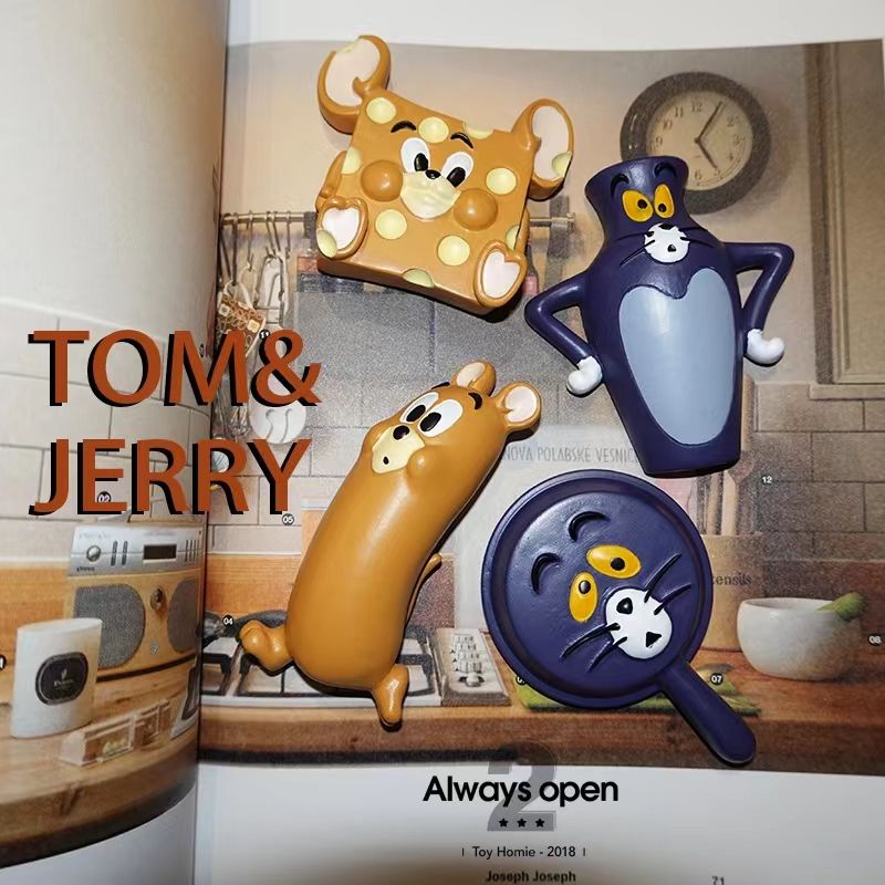 Miếng Dán Nam Châm Trang Trí Họa Tiết Tom Jerry 3D Dễ Thương