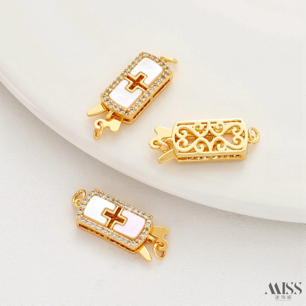 Khóa Cài Mạ Vàng 14K Nhiều Màu Sắc Dùng Làm Vòng Tay / Dây Chuyền diy