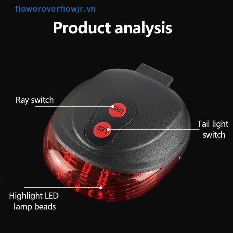 Đèn LED Cảnh Báo An Toàn Gắn Đuôi Xe Đạp Không Thấm Nước