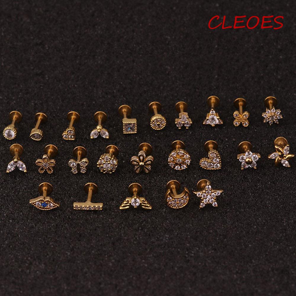 CLEOES 1 Khuyên Xỏ Cơ Thể Hình Bướm / Trái Tim Thời Trang