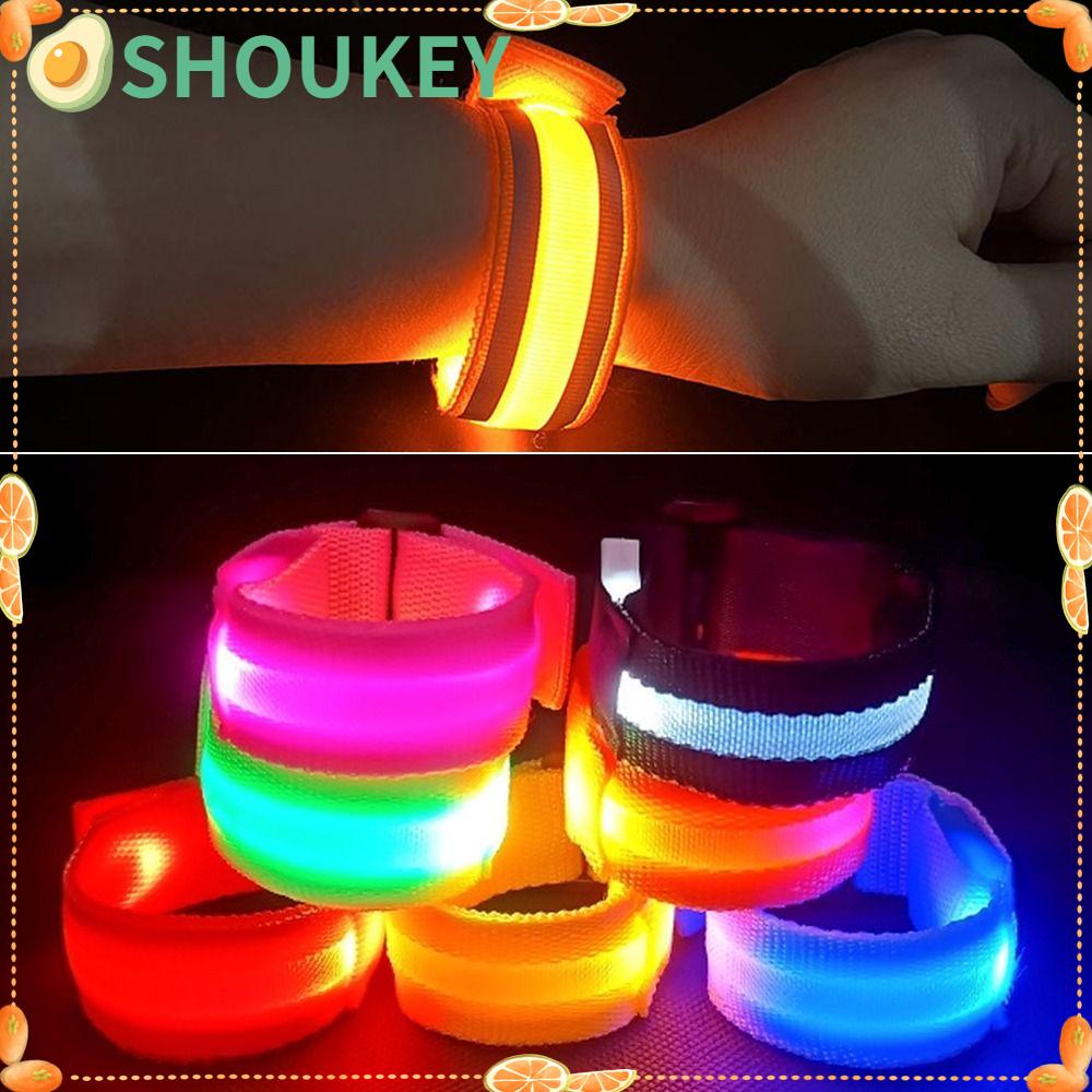 SHOUKEY Băng Cánh Tay Chạy Bộ Ban Đêm Điều Chỉnh Được 8 Màu Dạ Quang