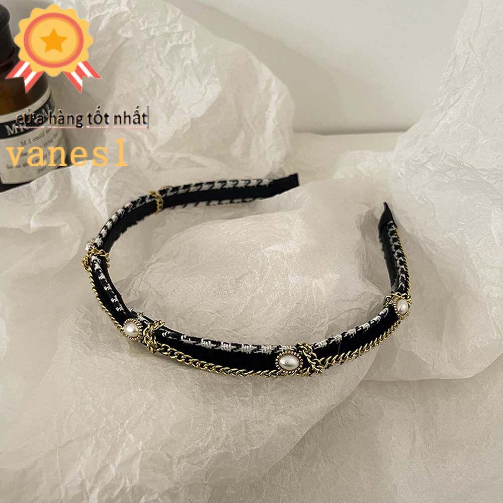 VANES1 Băng đô cài tóc rửa mặt Đính Ngọc Trai Thời Trang Dành Cho Nữ