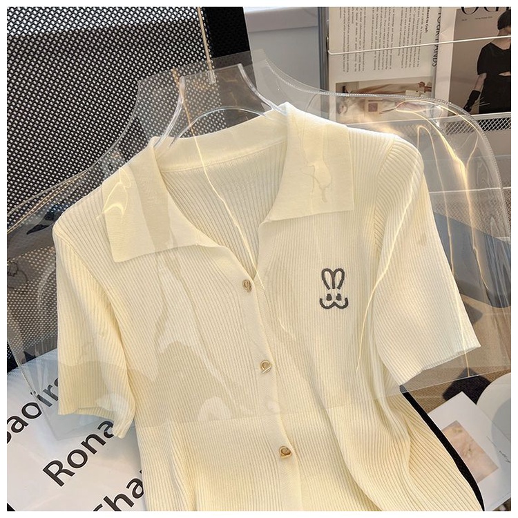 Áo Thun Lụa Dệt Kim Tay Lửng Màu Sắc Trơn Thời Trang Mùa Hè 2023 Dành Cho Nữ