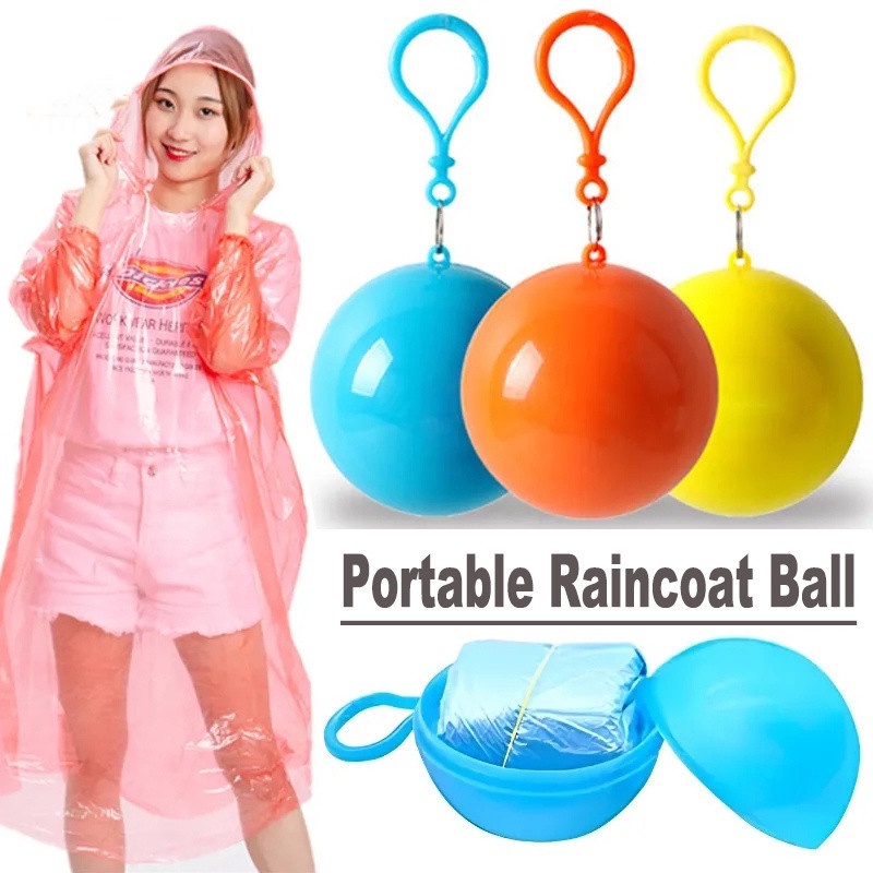 Áo Mưa Ponchos / Áo Khoác Trong Suốt Chống Nước Dùng Một Lần Kèm Bóng Tiện Dụng