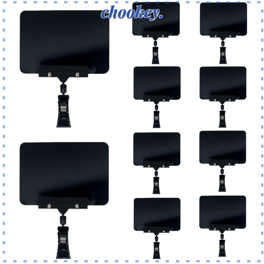 CHOOKEY Giá Đỡ Kẹp Gắn Biển Báo Hai Đầu Bằng Nhựa Màu Đen Dành Cho Văn Phòng