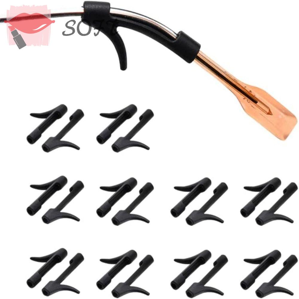 SOFTNESS Set 10 Cặp Đệm Silicone Bọc Tai Chống Trượt Màu Đen Có Thể Tái Sử Dụng