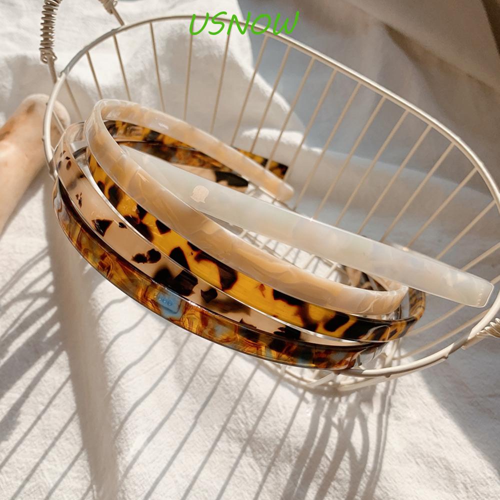 USNOW Băng Đô Cài Tóc Vải Mỏng In Họa Tiết Da Báo Kiểu Gợi Cảm