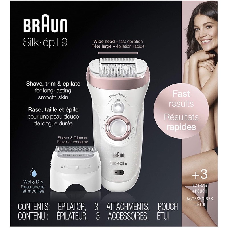 Máy Nhổ Lông Braun Silk-épil 9 9720, Máy Triệt Lông Vùng Kín, Bikini, Toàn Thân, Nhập Đức, BH 12 Tháng, Shop Authentic