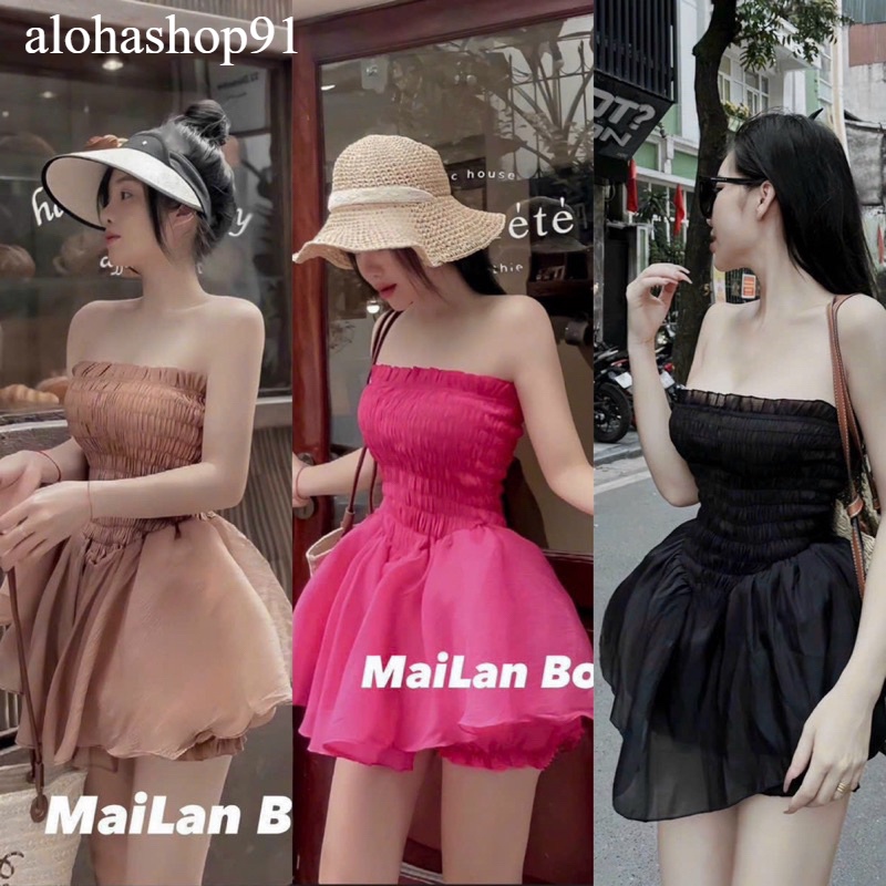 SET ÁO CÚP NHÚN DÁNG XOÈ PHỐI QUẦN ĐÙI BÍ PHỒNG alohashop91