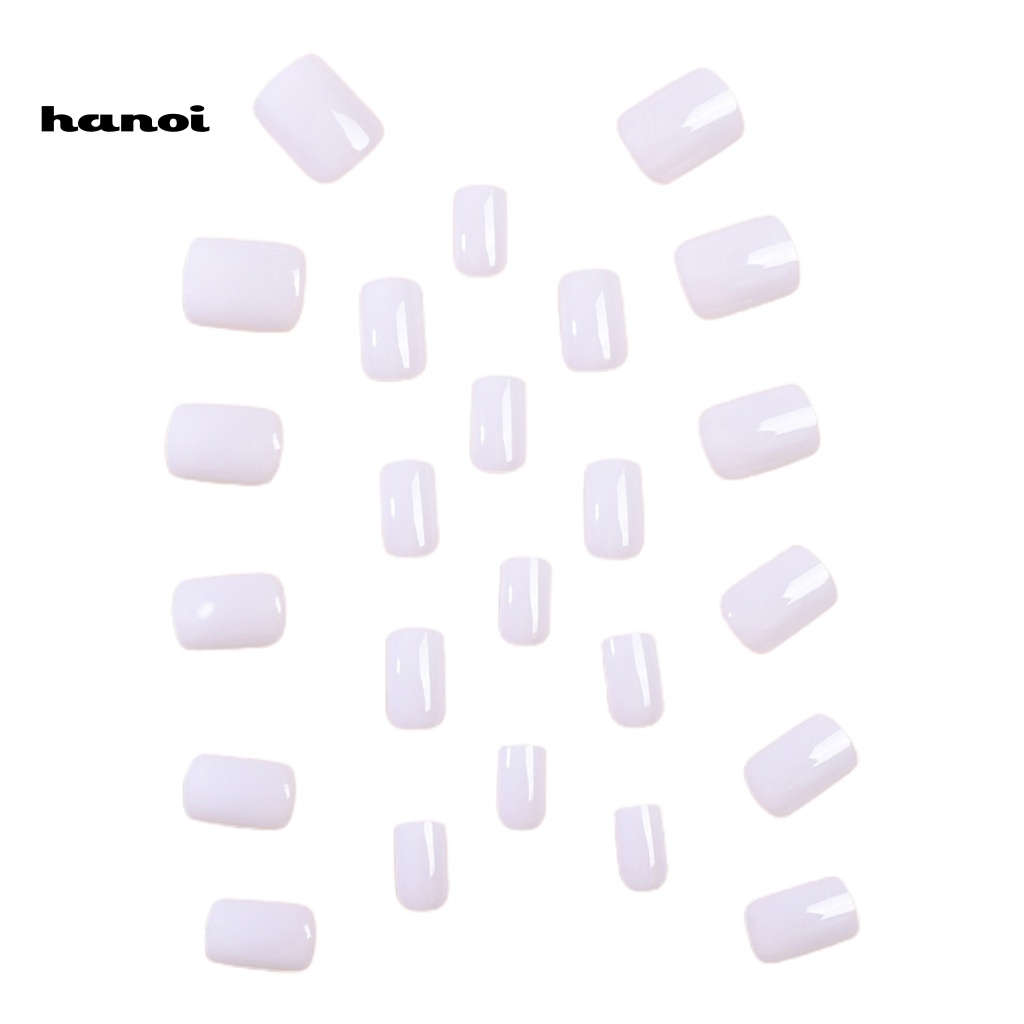 1 Bộ Móng Tay Giả Màu Trơn Chống Vỡ Có Thể Tháo Rời
