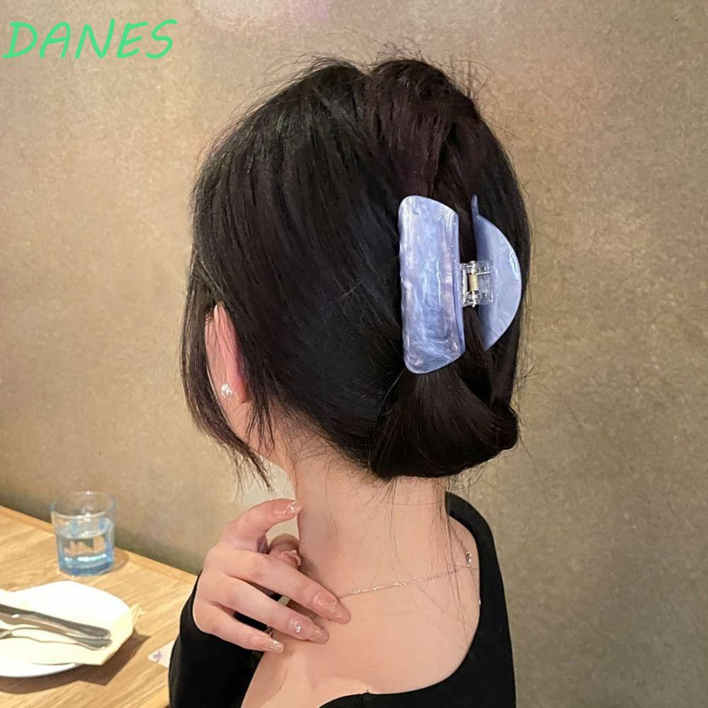 DANES Kẹp Tóc Càng Cua Bằng Acrylic Màu Xanh Dương Kiểu Vintage Thời Trang Mùa Hè Cho Bạn Gái