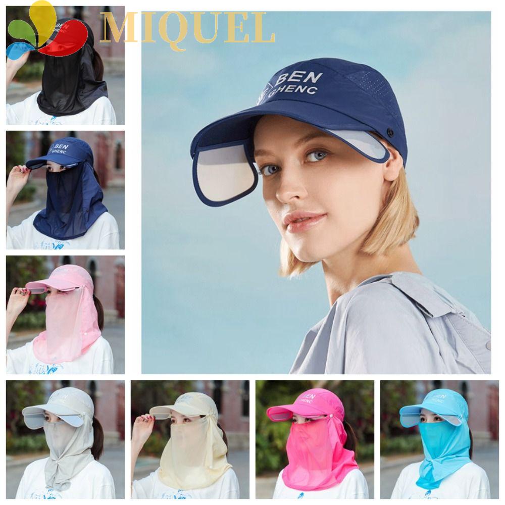 MIQUEL Mũ Rộng Vành Chống Nắng Thoáng Khí Có Tấm Che Cổ Vành Tiện Dụng