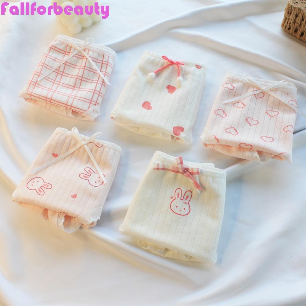 FALLFORBEAUTY Quần Lót In Hình Thỏ Dễ Thương Phong Cách Hàn Quốc Cho Nữ