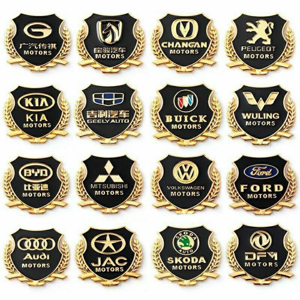 Miếng Dán Logo 3D Bằng Kim Loại Trang Trí Xe Hơi Toyota Honda Mitsubishi Volkswagen Nissan Hyundai Kia Kn Ford Bmw Chevrolet Mazda Audi