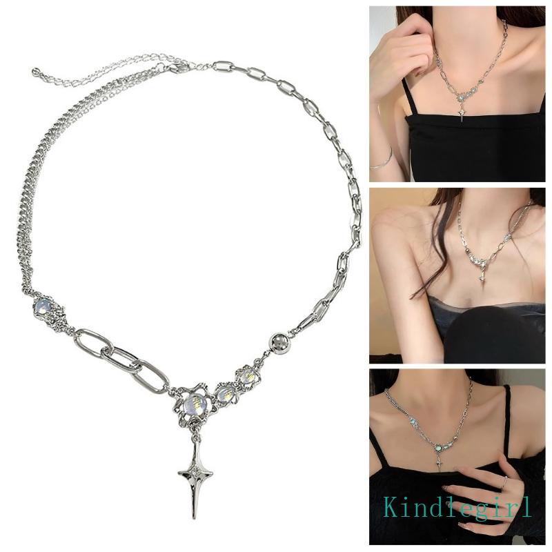 Vòng Cổ Choker Mặt Chữ Thập Đính Đá Zircon Thanh Lịch Cho Nữ