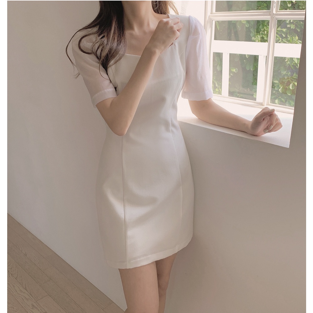 Đầm Dáng Chữ A Tay Ngắn Màu Sắc Thời Trang Mùa Hè Xinh Xắn Cho Nữ